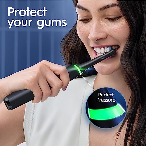 Black Rechargeable Electric Toothbrush with 5 Cleaning Settings, 2 Replacement Heads, Travel Case H5656
