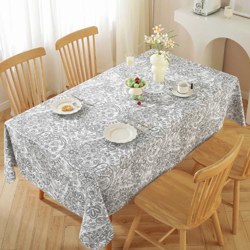 Blue 60x120 Inch Waterproof PVC Tablecloth with Flannel Backing U852