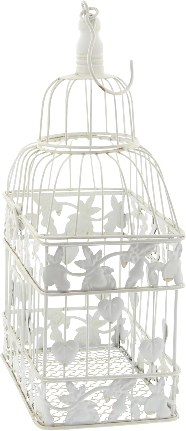 White Metal Birdcage U6316