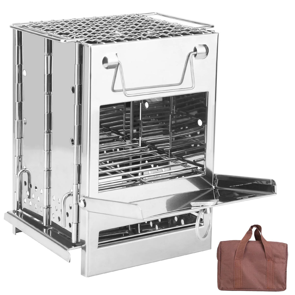 Folding Stainless Steel Camp Stove with Carry Bag M9020