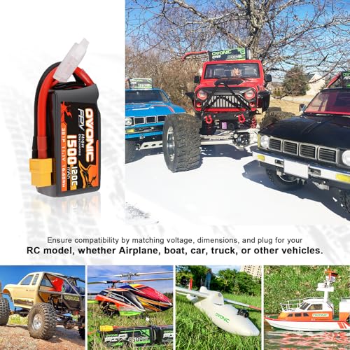 11.1V 1300mAh 3S RC Battery with XT60 Plug (2 Pack) Y109474