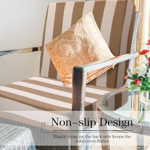 Gray 8Pcs Outdoor Stretch Sofa Cushion Covers J3999