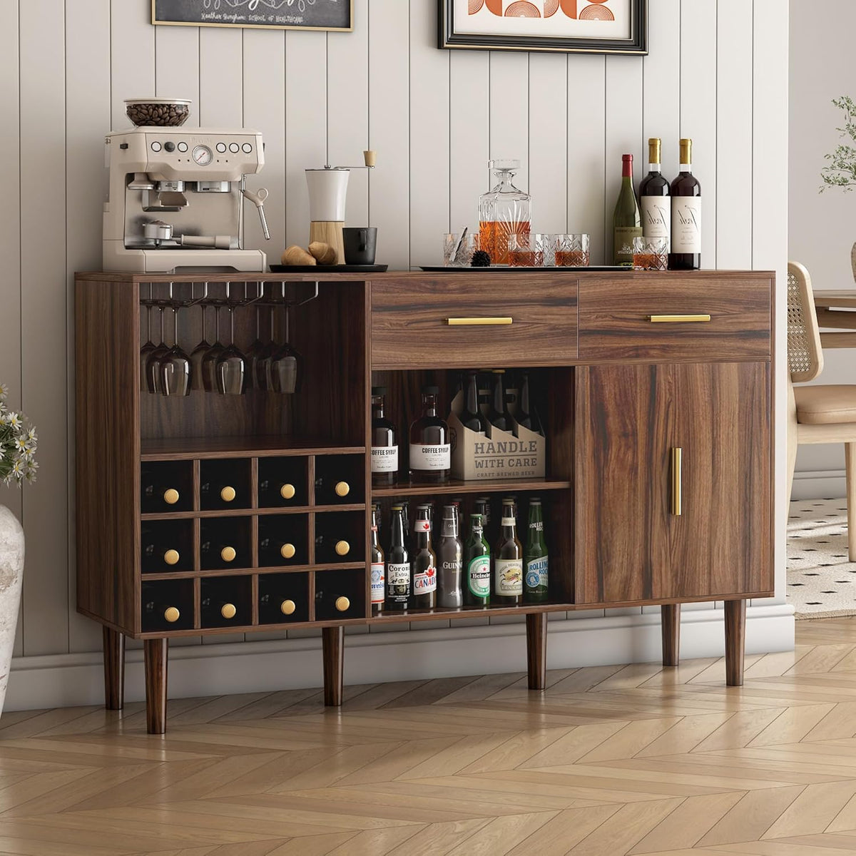 52" Rustic Wine Bar Cabinet S2156
