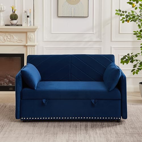 3-in-1 Velvet Sofa with Pullout Bed M408008