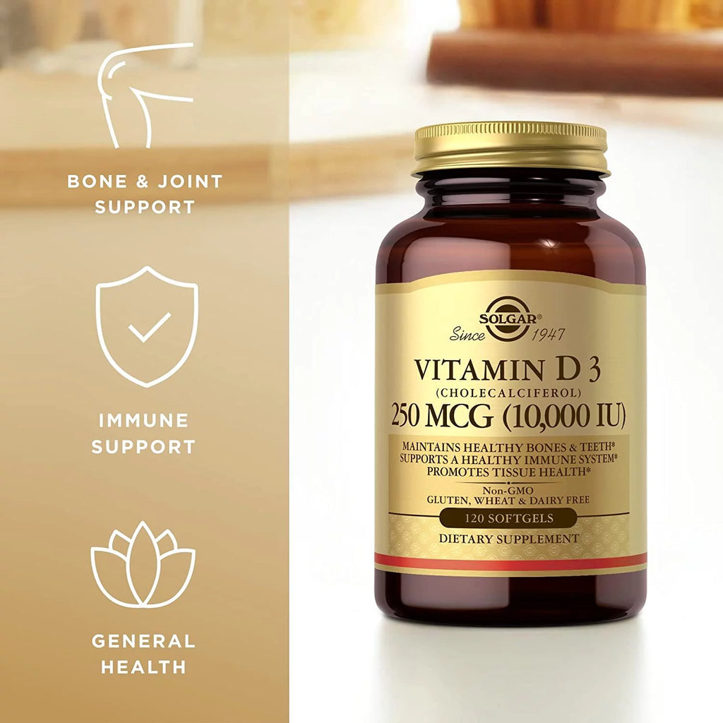 Vitamin D3 Cholecalciferol 250 MCG 10,000 IU 120 Count Pack of 2 U78768