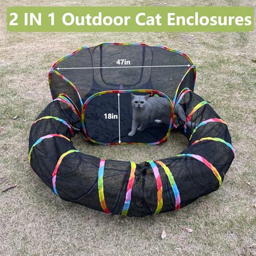 Outdoor Cat Enclosures Portable Mesh Tent Playpen Tunnel for Small Animals A7750