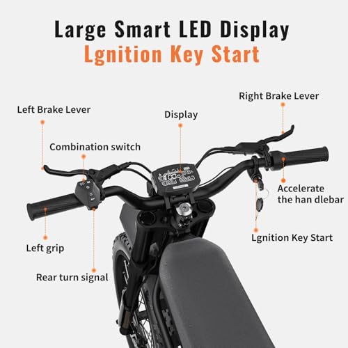 Electric Dirt Bike, 60V 3000W / 48V 2400W, Dual Battery, 25" Motorcycle Tire, Full Suspension V6445
