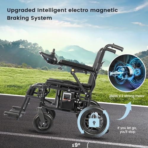 Electric all-terrain wheelchair, 500W, 264Lbs Max load, 12Ah lithium battery, 9mi driving range U330