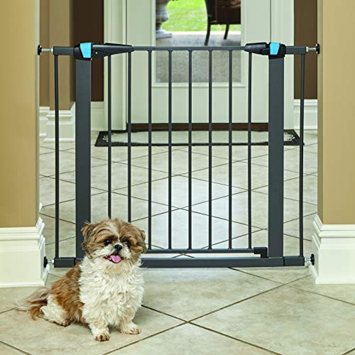 29 Inches Tall Walk-Through Steel Pet Gate, Graphite O79885