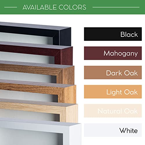 11” x 11” Dark Oak Wooden Shadow Box Frame with Tempered Glass Q821