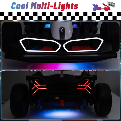24V 9AH Electric Go Kart with Adjustable Seat, 7.5 MPH Drift Kart, 2 * 200W Motors, Grey P8267