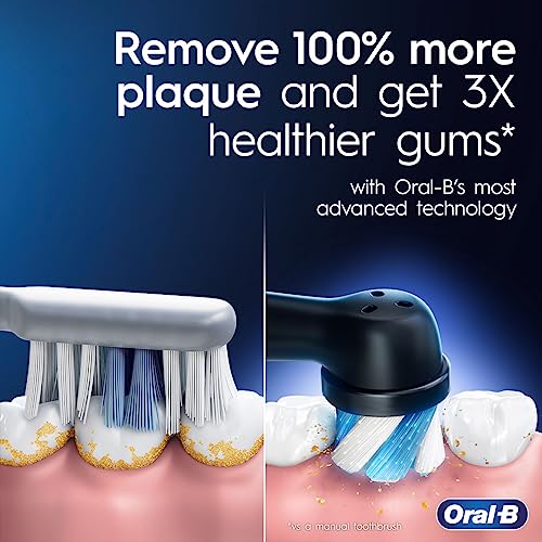 Black Rechargeable Electric Toothbrush with 5 Cleaning Settings, 2 Replacement Heads, Travel Case H5656