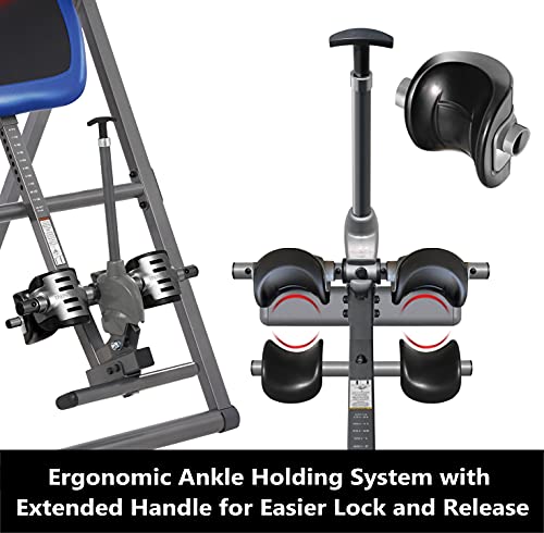 Black/Blue/Gray Inversion Table with Heat and Massage C786761