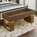 Walnut Wooden Pet Bed with 2 Cushions and Led Light H9058