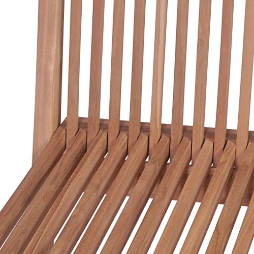 Folding Patio Chairs Set of 4 Solid Teak Wood U652406