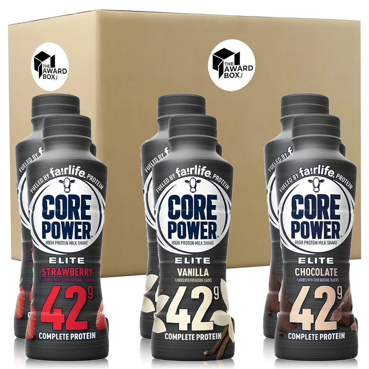 Chocolate Strawberry Vanilla High Protein Shakes 26 Grams 14 Oz. 6 pack P801019