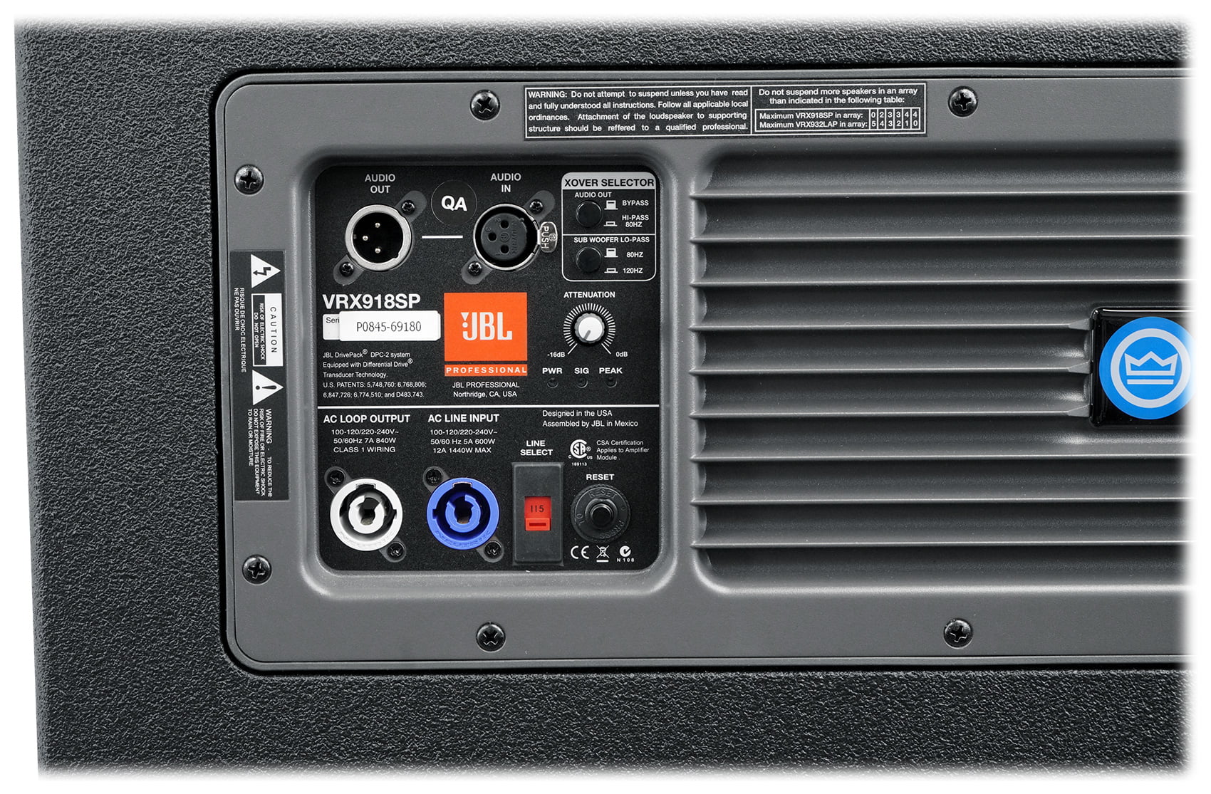 Powered Active 18" 1500w Subwoofer with DSP U632650