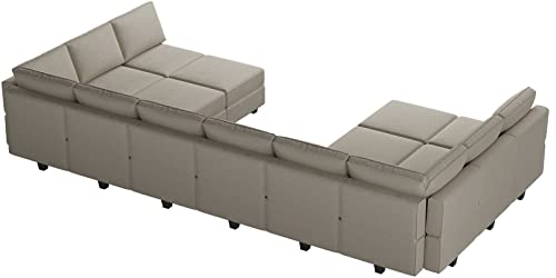 Oversized Modular U Shaped Sectional Sofa with Storage Velvet Black X99662