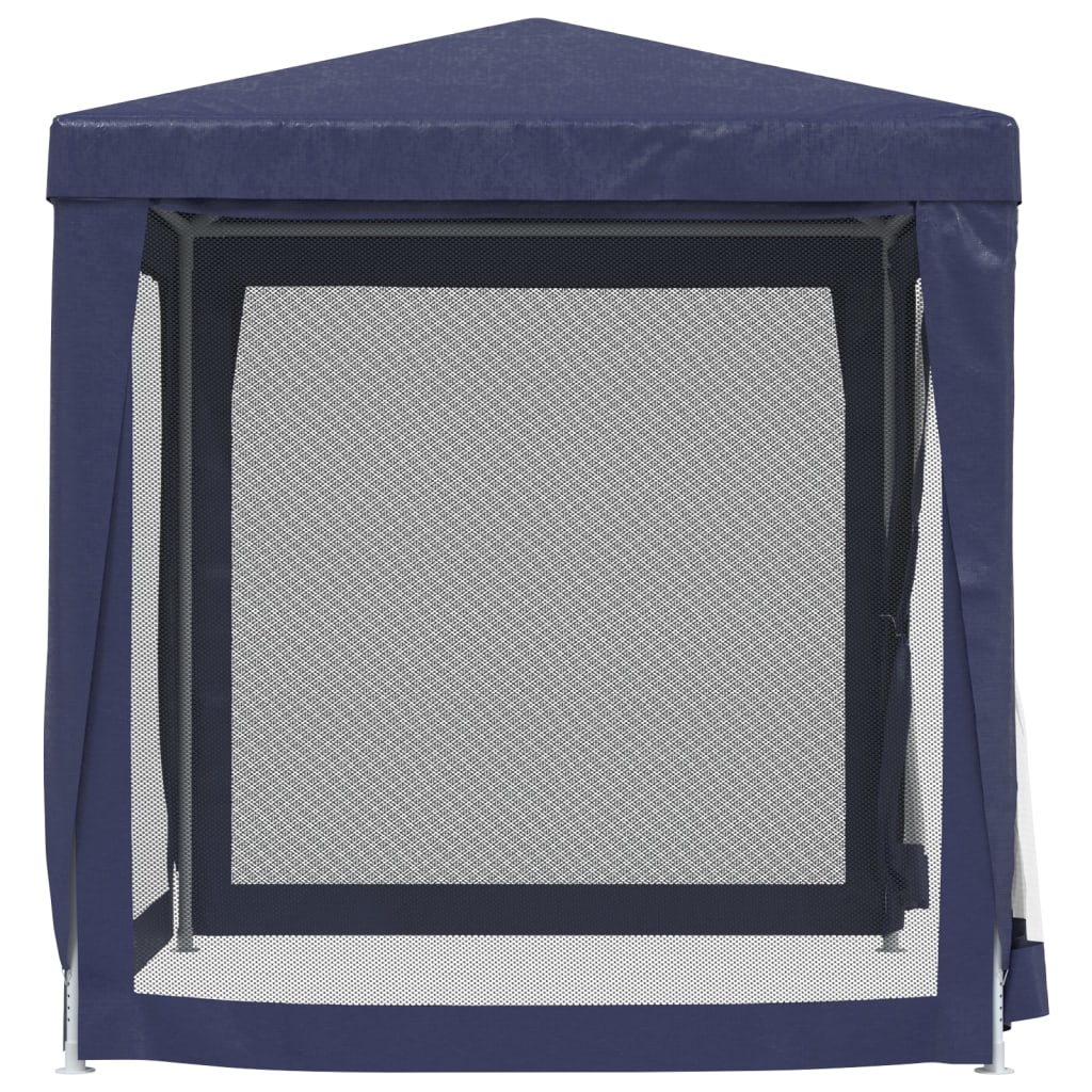 Blue 6.6'x6.6' HDPE Party Tent with 4 Mesh Sidewalls C405