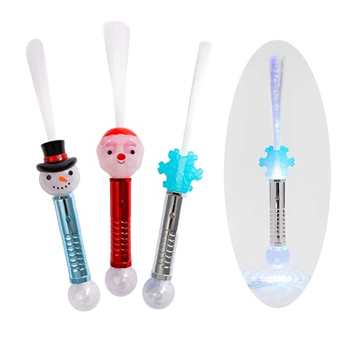 Christmas Fiber Optic Wands Light Up LED Holiday Toy 3 Pack H33607