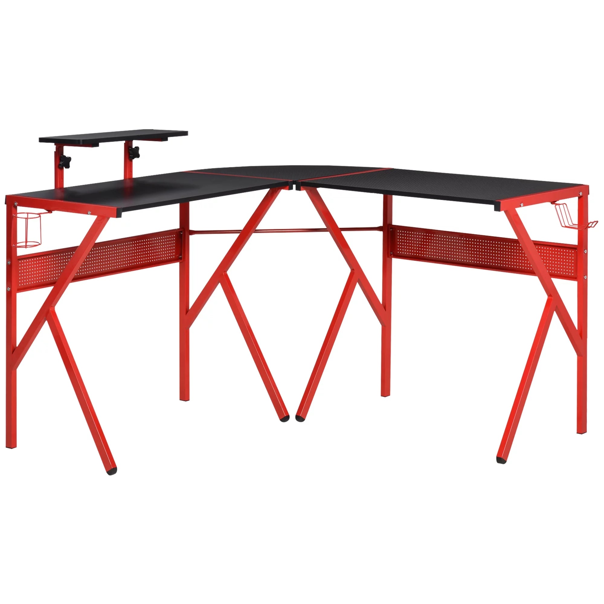 L-Shaped Gaming Corner Computer Desk with Adjustable Desk C13605