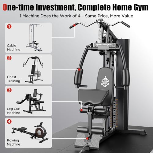 154LBS Weight Stack Multi Home Gym Station D773098
