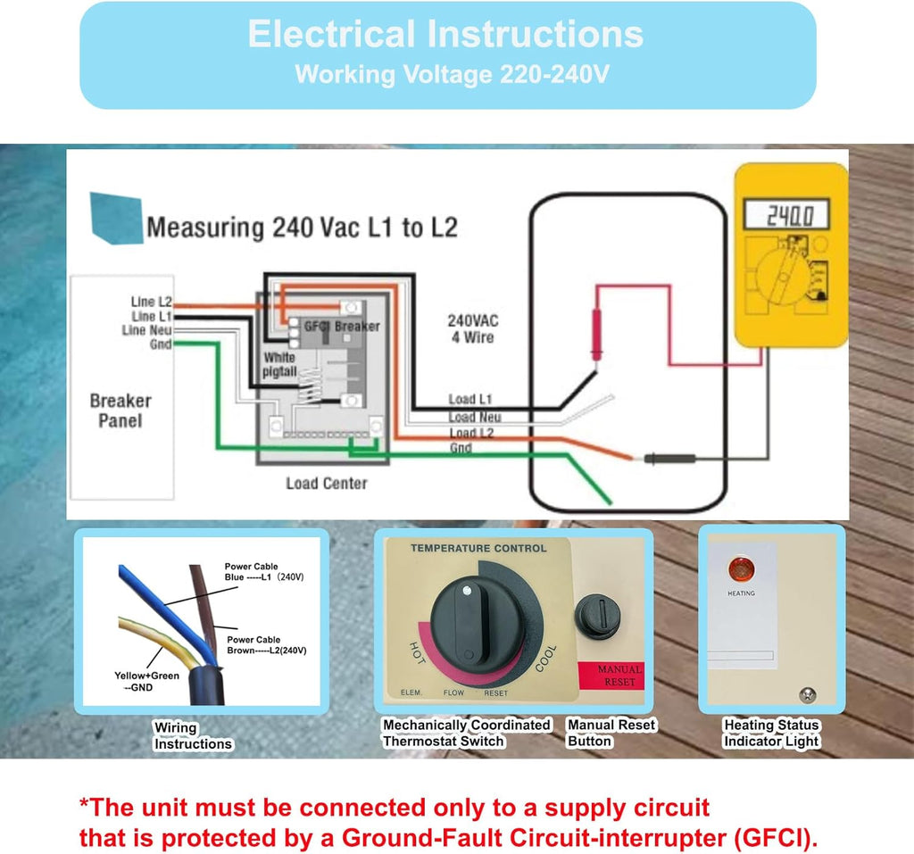 3KW 220V Electric Swimming Pool Heater W49887