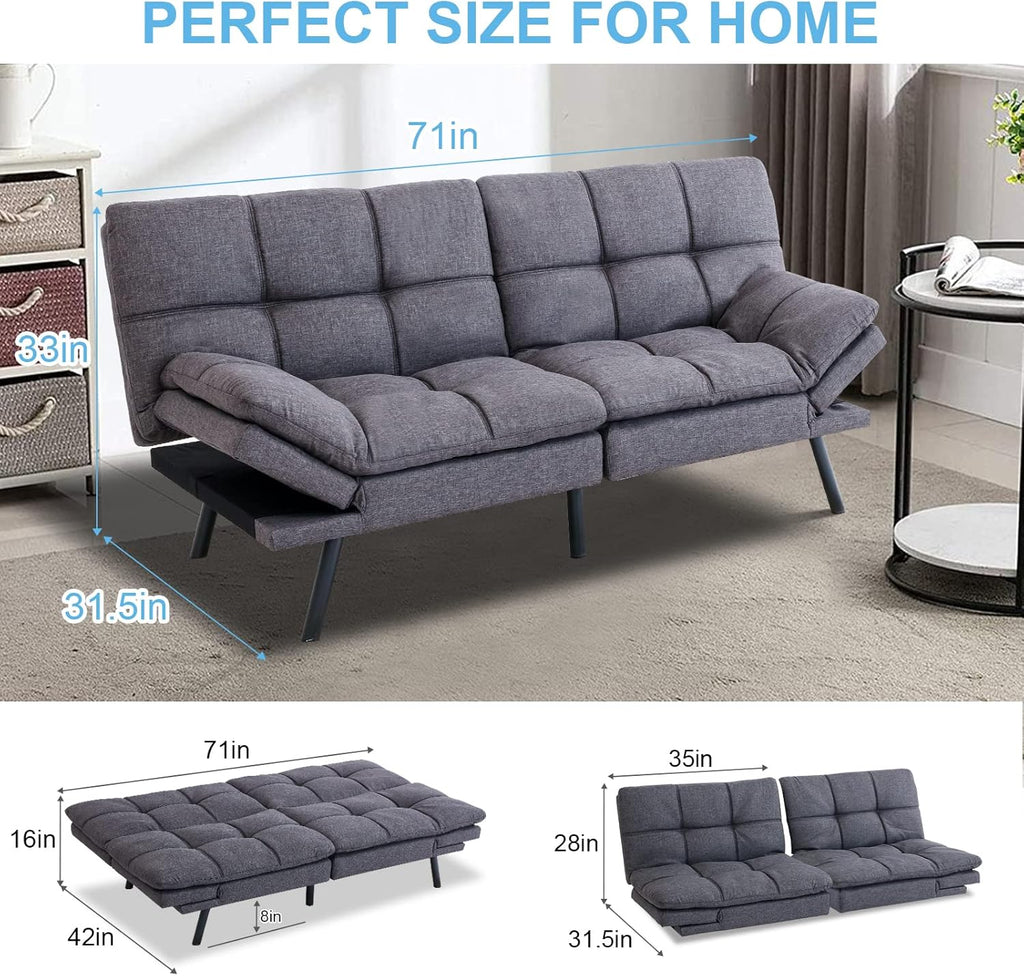 Grey Memory Foam Sleeper Sofa N394