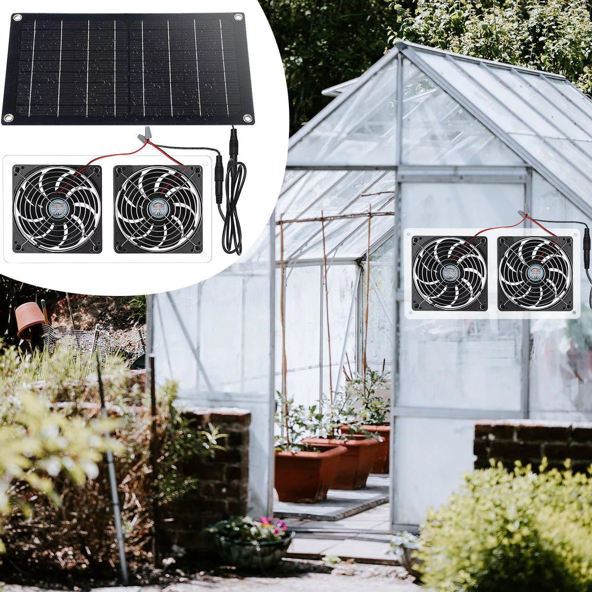 Waterproof Solar Exhaust Fan Extractor Ventilation Portable N482