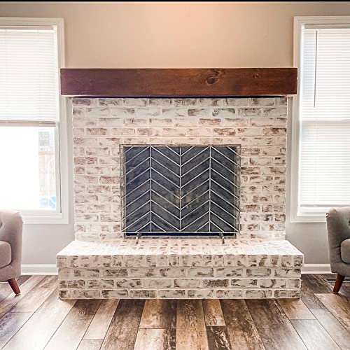 Rustic Real Wood Floating Mantle Shelf K363174