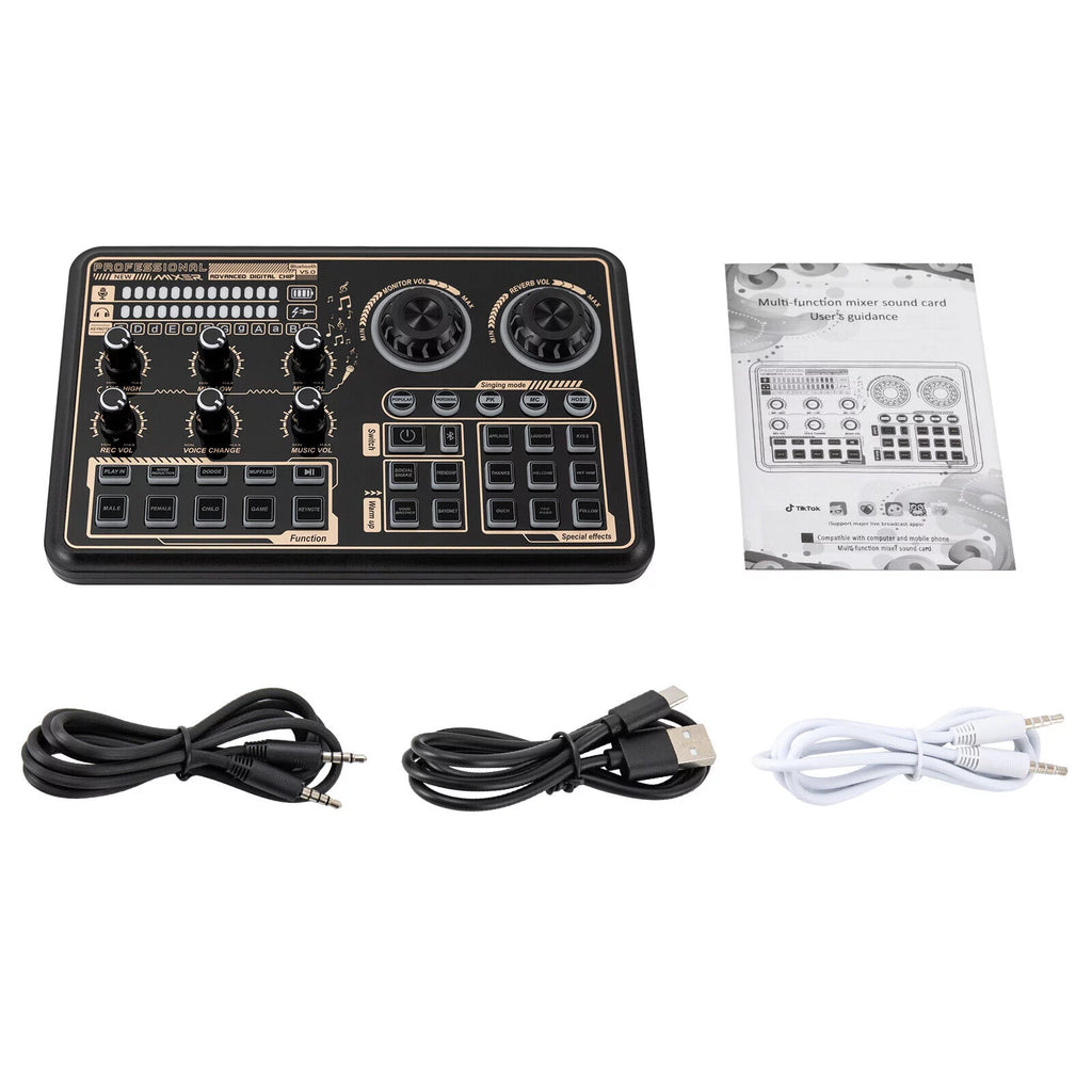 Sound Effects Board Audio Interface with Voice Changer and LED Lights O60151