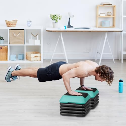 16" x 16" Adjustable Aerobic Stepper with 4 Risers, Green I25370