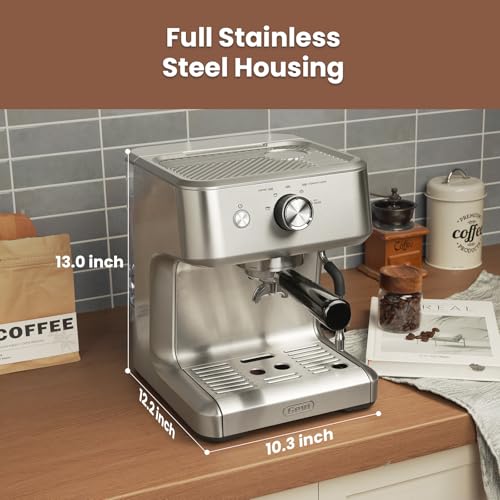 Commercial Espresso Machine with Adjustable Temperature, 2.2L Stainless Steel I79926