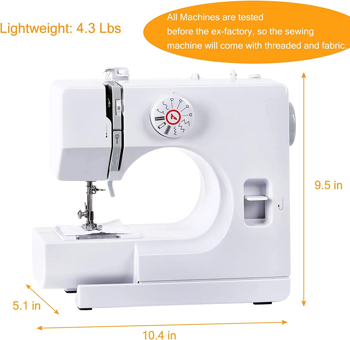 Portable Sewing Machine with 12 Built-In Stitches V447