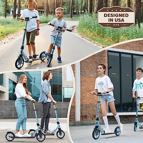 Kick Scooter, Foldable, Lightweight, 8IN Wheels, Max Load 240 LBS F7865