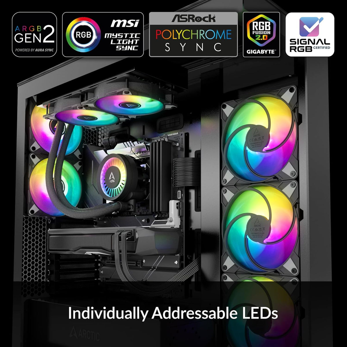 Black 280 CPU AIO Water Cooler J8676