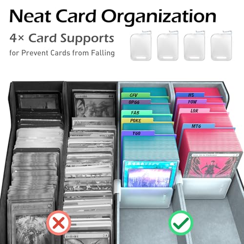 4-Row Trading Card Storage Box with 50 Sleeves & 24 Dividers R717