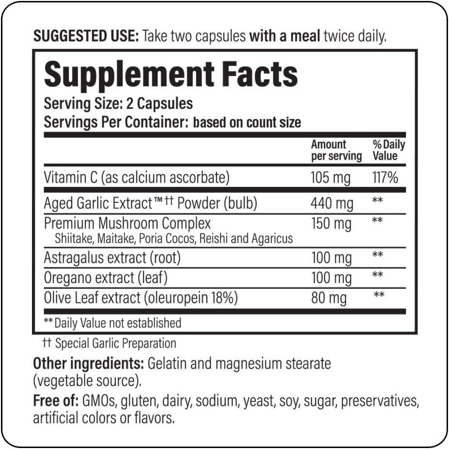 100 Capsules Aged Garlic Extract X250