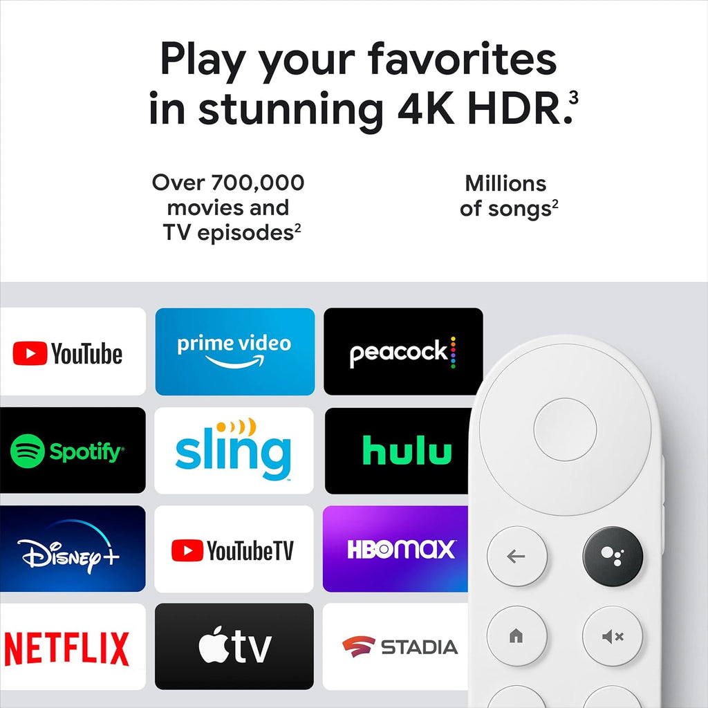 Chromecast with Google TV 4K Streaming Stick Snow A9937