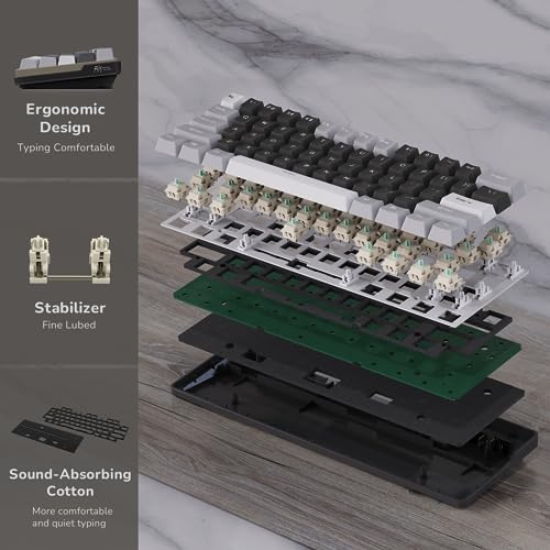 60% Wireless Mechanical Gaming Keyboard with Hot Swappable RGB J3224