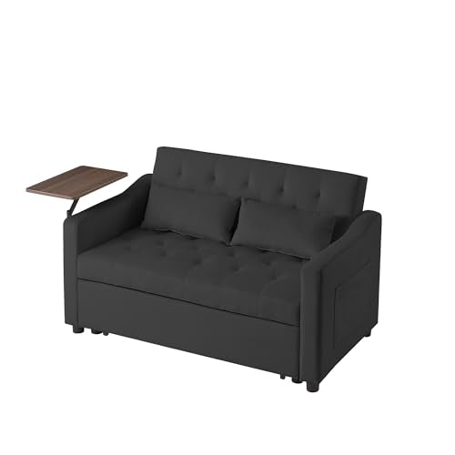 3 in1 Velvet Convertible Loveseat Sleeper Sofa Bed with Storage Pockets S58690