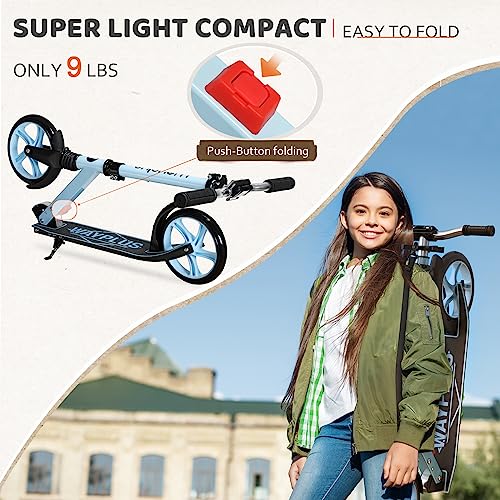Kick Scooter, Foldable, Lightweight, 8IN Wheels, Max Load 240 LBS F7865