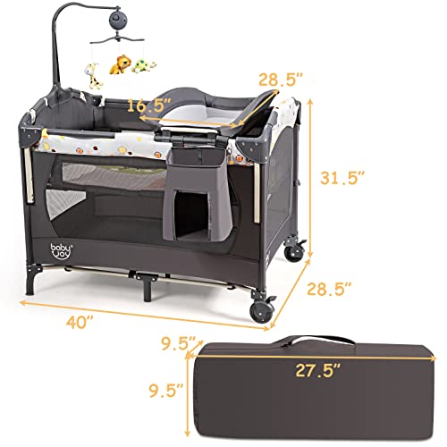 4 in 1 Pack and Play with Bassinet and Changing Table V692