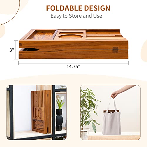 Teak Bathtub Tray with Expandable Handles C164