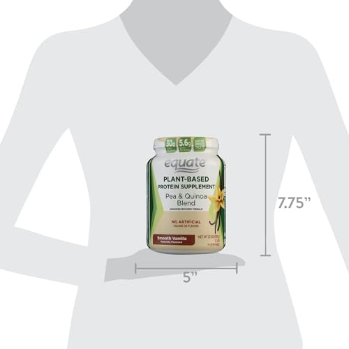 Plant-Based Protein Supplement, 2 lbs, Smooth Vanilla H913471