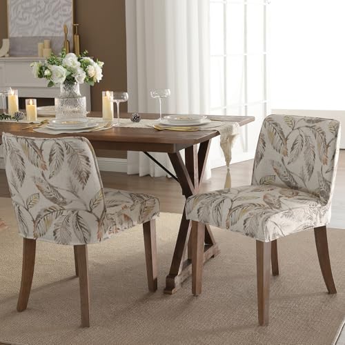 White Upholstered Dining Chairs Set of 2 with Cane Backs M640