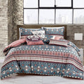 Teal Pink Southwestern Design Comforter Bedding Set Queen Size J15324