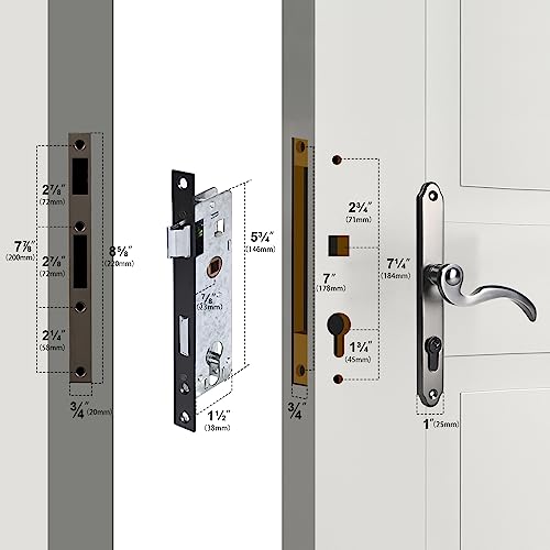Brushed Polished Brass Lever Handle Set for Screen & Storm Doors K70149