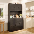 72" Tall Storage Cabinet with Adjustable Shelves & Steel Frame, Dark Grey G496772