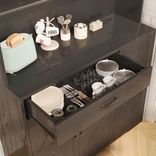 72" Tall Storage Cabinet with Adjustable Shelves & Steel Frame, Dark Grey G496772